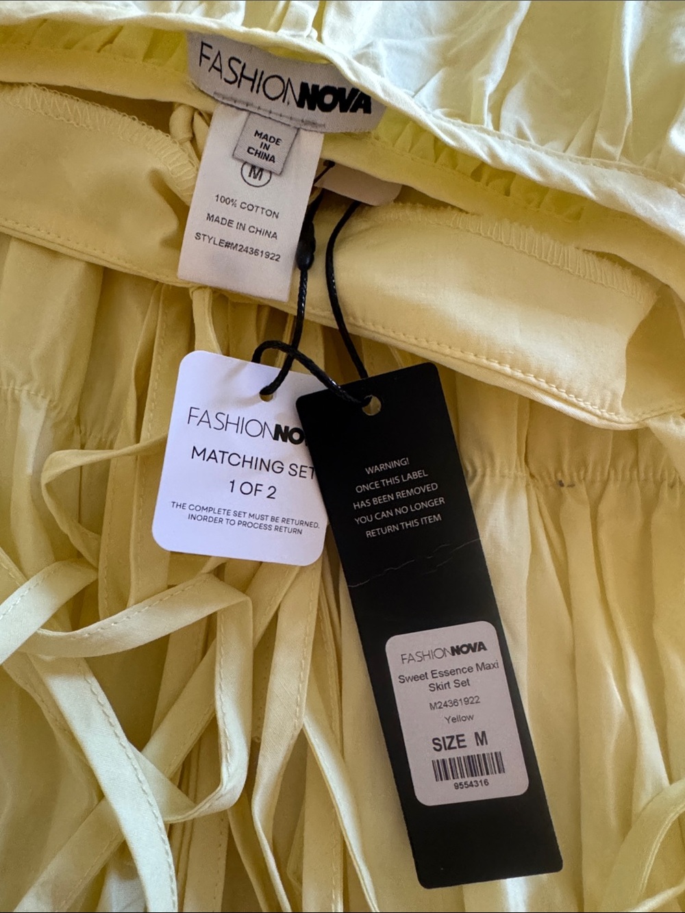 Sweet Essence Fashion Nova Yellow Maxi Dress Two-Piece Set M - Picture 6 of 6